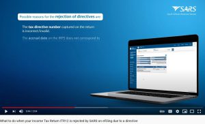 Youtube - What to do when your ITR12 is rejected on eFiling due to a directive