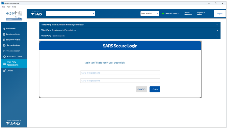 Third Party Appointment (AA88) e@syFile™ TC Employer Guide | South ...