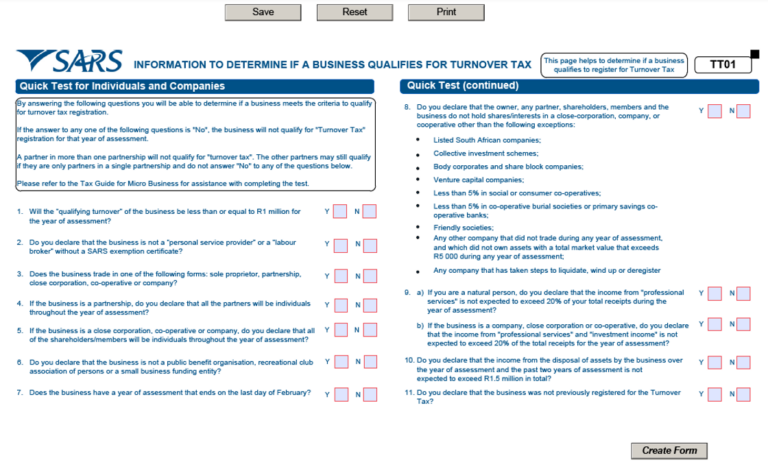 Guide to Administration of Turnover Tax | South African Revenue Service