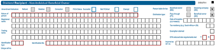 Screenshot of DRNF01 Dividend Recipient