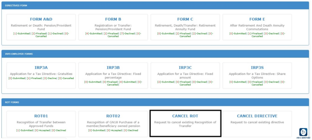 Guide to Complete, Submit and Cancel a Recognition of Transfer | South ...