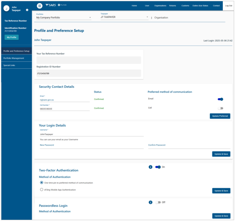 Guide to Register for eFiling and Manage your User Profile | South ...
