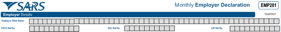 EMP 201 Completion South African Revenue Service