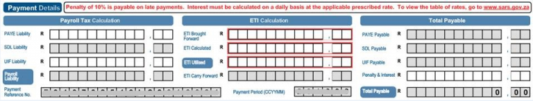 EMP 201 Completion South African Revenue Service