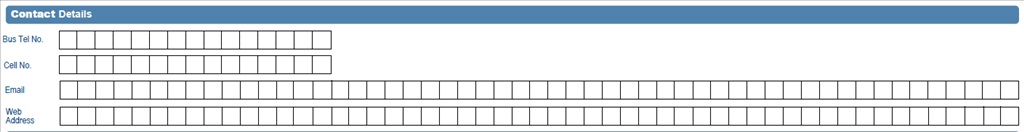 Screenshot of the Contact Details section of the form
