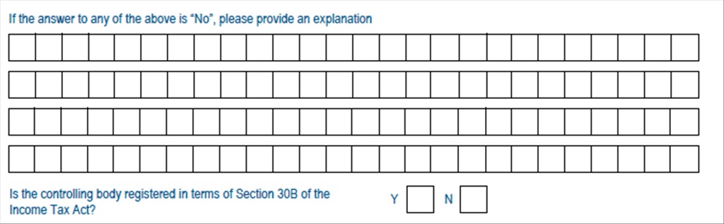 Screenshot of If the answer to any of the above is