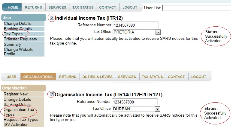 Screenshot of ITR12 / ITR14/IT12EI/ITR12T on eFiling website