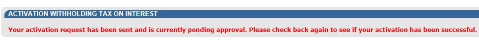 Screenshot of pending approval message